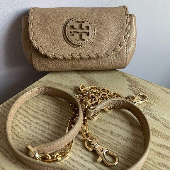 Authentic Tory Burch mini crossbody tan bag - Picture 2 of 10
